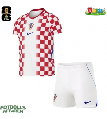 Kroatien Hemmaställ Barn VM 2026 Kortärmad (+ Korta byxor)